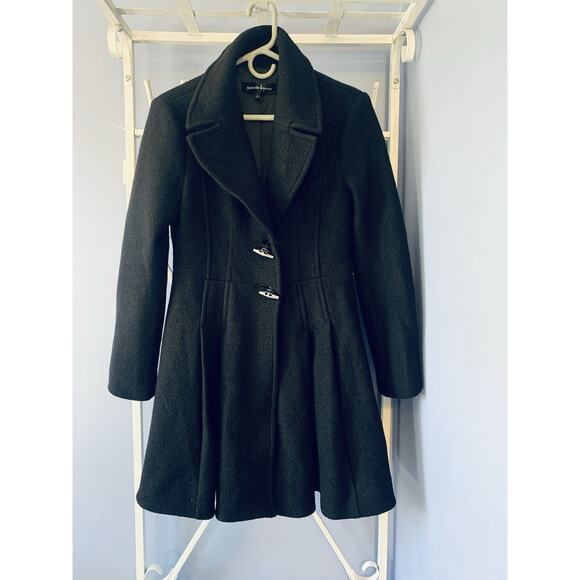 Nanette Lepore Women's Flare and Toggle Wool Coat black 100% virgem Wool 6 - Picture 8 of 10